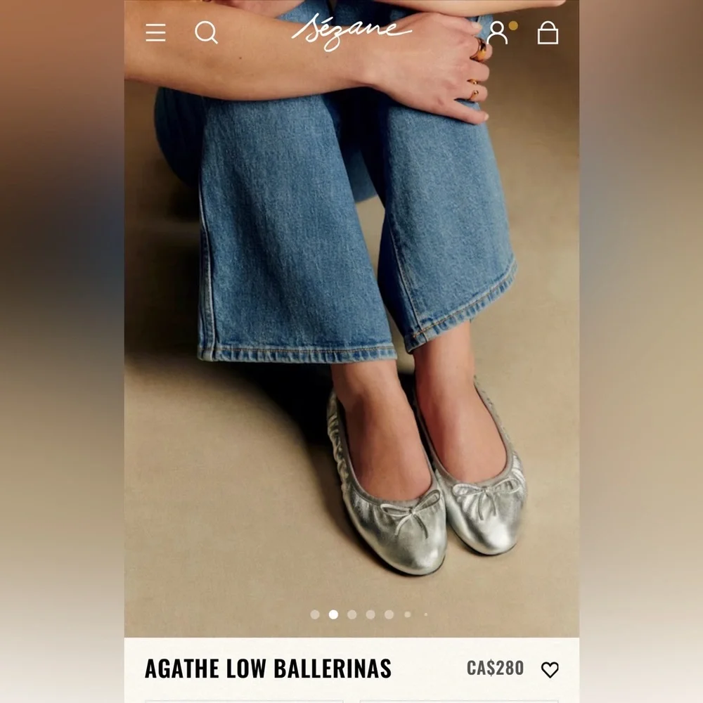 Sezane Silver Agathe Flat - Picture 3 of 3